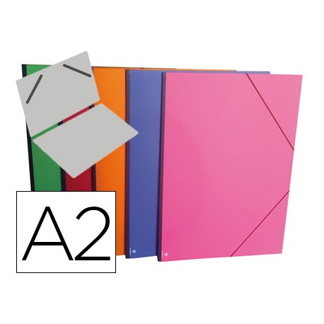 CARPETA PLANOS CLAIREFONTAINE DIN A2 CON GOMAS CARTON GOFRADO COLORES SURTIDOS