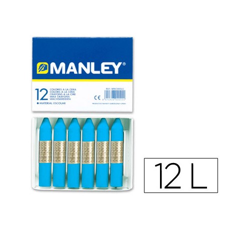LAPICES CERA MANLEY UNICOLOR AZUL COBALTO N§ 20 CAJA DE 12