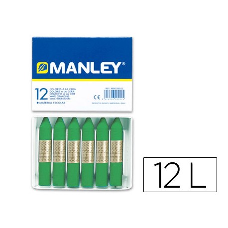LAPICES CERA MANLEY UNICOLOR VERDE PRIMAVERA N§ 25 CAJA DE 12