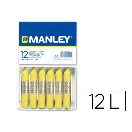 LAPICES CERA MANLEY UNICOLOR VERDE AMARILLO CLARO N§ 47 CAJA DE 12