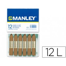 LAPICES CERA MANLEY UNICOLOR TIERRA SOMBRA TOSTADO N§ 68 CAJA DE 12