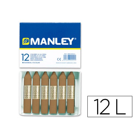 LAPICES CERA MANLEY UNICOLOR TIERRA SOMBRA TOSTADO N§ 68 CAJA DE 12