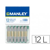 LAPICES CERA MANLEY UNICOLOR GRIS N§ 72 CAJA DE 12