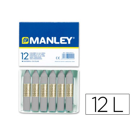 LAPICES CERA MANLEY UNICOLOR GRIS N§ 72 CAJA DE 12