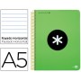 BLOC ESPIRAL LIDERPAPEL A5 MICRO ANTARTIK TAPA POLIPRO PILENO 120 H 100G HORIZONTAL 5BANDAS 6TALADRO