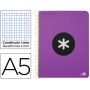 BLOC ESPIRAL LIDERPAPEL A5 MICRO ANTARTIK TAPA POLIPROPILENO 120 H 100G CUADRO 5MM 5 BANDAS 6VIOLETA