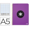 BLOC ESPIRAL LIDERPAPEL A5 MICRO ANTARTIK TAPA POLIPROPILENO 120 H 100G CUADRO 5MM 5 BANDAS 6VIOLETA