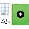BLOC ESPIRAL LIDERPAPEL A5 MICRO ANTARTIK TAPA POLIPROPILENO 120 H 100G CUADRO 5MM 5BANDAS 6T VERDE