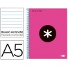 BLOC ESPIRAL LIDERPAPEL A5 MICRO ANTARTIK TAPA FORRADA 120 H 100G HORIZONTAL 5 BANDAS 6 TALADROS COL