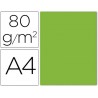 PAPEL COLOR LIDERPAPEL A4 80G/M LIMA PACK DE 15 UNIDADES