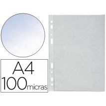 FUNDA MULTITALADRO Q-CONNECT DIN A4 100 MC CRISTAL PRESENTACION BOLSA PLASTICO