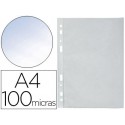 FUNDA MULTITALADRO Q-CONNECT DIN A4 100 MC CRISTAL PRESENTACION BOLSA PLASTICO