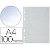 FUNDA MULTITALADRO Q-CONNECT DIN A4 100 MC CRISTAL PRESENTACION BOLSA PLASTICO