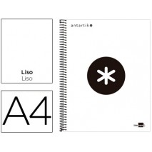 BLOC ESPIRAL LIDERPAPEL A4 MICRO ANTARTIK TAPA FORRADA 120 H 100G LISO CON BANDAS 4 TALADROS COLOR B
