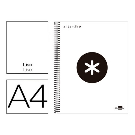 BLOC ESPIRAL LIDERPAPEL A4 MICRO ANTARTIK TAPA FORRADA 120 H 100G LISO CON BANDAS 4 TALADROS COLOR B