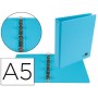 CARPETA DE 4 ANILLAS 25 MM MIXTAS LIDERPAPEL A5 CARTON FORRADO PVC AZUL