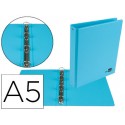 CARPETA DE 4 ANILLAS 25 MM MIXTAS LIDERPAPEL A5 CARTON FORRADO PVC AZUL