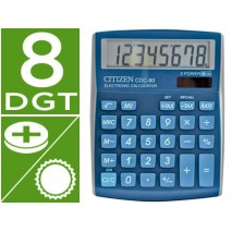 CALCULADORA CITIZEN SOBREMESA CDC-80 8 DIGITOS CELESTE BRILLANTE