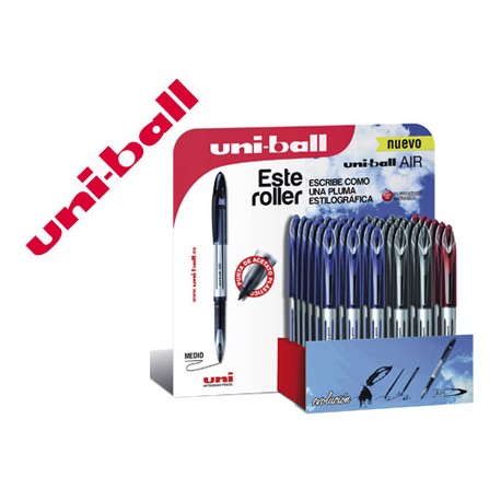 BOLIGRAFO UNI-BALL ROLLER AIR UBA-188-L 0,7 MM TINTA LIQUIDA 3D EXPOSITOR DE 36 UNIDADES