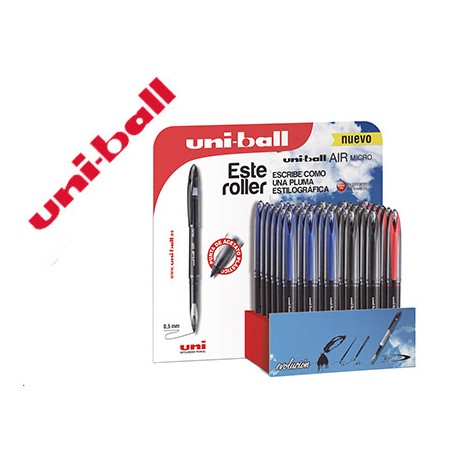 BOLIGRAFO UNI-BALL ROLLER AIR UBA-188-M 0,5 MM TINTA LIQUIDA 3D EXPOSITOR DE 36 UNIDADES