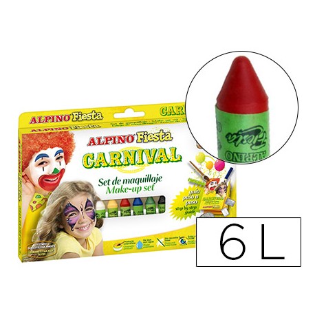 BARRA MAQUILLAJE ALPINO CARNAVAL 6 COLORES SURTIDOS