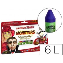 BARRA MAQUILLAJE ALPINO MONSTERS 6 COLORES SURTIDOS