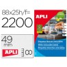 ETIQUETA ADHESIVA APLI REMOVIBLE 10314 ESPECIAL JOYERIA 45X8 MM FOTOCOPIADORA LASER INK-JET CAJA CON