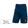 PANTALON DE TRABAJO DELTAPLUS BERMUDA CINTA AJUSTABLE 5 BOLSILLOS COLOR AZUL NARANJATALLA 3XL