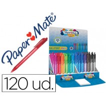 BOLIGRAFO PAPER MATE INKJOY 100 RETRACTIL MINI PUNTA MEDIA EXPOSITOR DE 120 UNIDADES