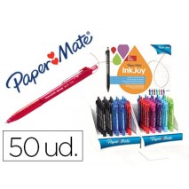 BOLIGRAFO PAPER MATE INKJOY 300 RETRACTIL PUNTA MEDIA TRAZO 1 MM EXPOSITOR DE 50 UNIDADES