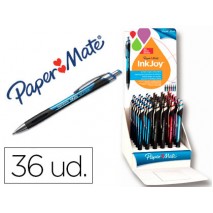 BOLIGRAFO PAPER MATE INKJOY 550 RETRACTIL CLIP METALICO PUNTA MEDIA TRAZO 1 MM EXPOSITOR DE 36 UNIDA