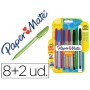 BOLIGRAFO PAPER MATE INKJOY 100 PUNTA MEDIA TRAZO 1 MM PACK 8 + 2 UNIDADES COLORES SURTIDOS