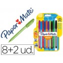 BOLIGRAFO PAPER MATE INKJOY 100 PUNTA MEDIA TRAZO 1 MM PACK 8 + 2 UNIDADES COLORES SURTIDOS