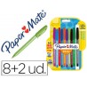 BOLIGRAFO PAPER MATE INKJOY 100 PUNTA MEDIA TRAZO 1 MM PACK 8 + 2 UNIDADES COLORES SURTIDOS