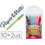 BOLIGRAFO PAPER MATE INKJOY 100 MINI PUNTA MEDIA TRAZO 1 MM PACK 10 + 2 UNIDADES COLORES SURTIDOS