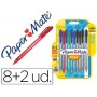 BOLIGRAFO PAPER MATE INKJOY 100 RETRACTIL PUNTA MEDIA TRAZO 1 MM PACK 8 + 2 UNIDADES COLORES SURTIDO