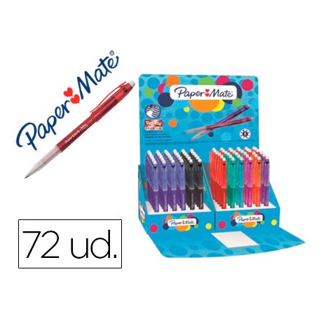 BOLIGRAFO REPLAY PREMIUM CON GOMA DE BORRAR EXPOSITOR DE 72 UNIDADES