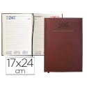 AGENDA ENCUADERNADA LIDERPAPEL CRETA 17X24 CM 2016 DIA PAGINA COLOR MARRON OSCURO PAPEL 70 GRS