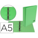 CARPETA DE 4 ANILLAS 25 MM MIXTAS LIDERPAPEL A5 CARTON FORRADO PVC VERDE