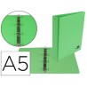 CARPETA DE 4 ANILLAS 25 MM MIXTAS LIDERPAPEL A5 CARTON FORRADO PVC VERDE