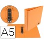 CARPETA DE 4 ANILLAS 40 MM MIXTAS LIDERPAPEL A5 CARTON FORRADO PVC NARANJA