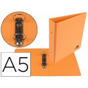 CARPETA DE 4 ANILLAS 40 MM MIXTAS LIDERPAPEL A5 CARTON FORRADO PVC NARANJA