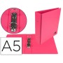 CARPETA DE 4 ANILLAS 40 MM MIXTAS LIDERPAPEL A5 CARTON FORRADO PVC FUCSIA