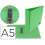 CARPETA DE 4 ANILLAS 40 MM MIXTAS LIDERPAPEL A5 CARTON FORRADO PVC VERDE