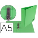 CARPETA DE 4 ANILLAS 40 MM MIXTAS LIDERPAPEL A5 CARTON FORRADO PVC VERDE