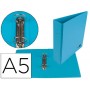 CARPETA DE 4 ANILLAS 40 MM MIXTAS LIDERPAPEL A5 CARTON FORRADO PVC AZUL