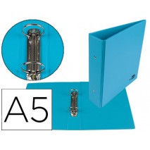 CARPETA DE 4 ANILLAS 40 MM MIXTAS LIDERPAPEL A5 CARTON FORRADO PVC AZUL