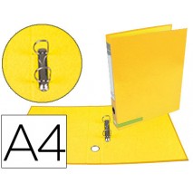 CARPETA DE 2 ANILLAS 25 MM MIXTAS LIDERPAPEL A4 FORRADO COLOR SYSTEM CON OLLADO Y TARJETERO AMARILLO