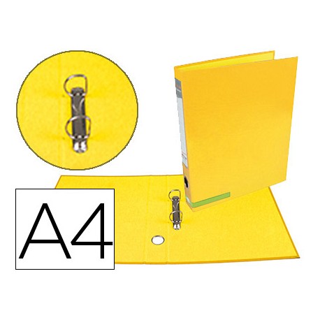 CARPETA DE 2 ANILLAS 25 MM MIXTAS LIDERPAPEL A4 FORRADO COLOR SYSTEM CON OLLADO Y TARJETERO AMARILLO