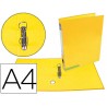 CARPETA DE 2 ANILLAS 25 MM MIXTAS LIDERPAPEL A4 FORRADO COLOR SYSTEM CON OLLADO Y TARJETERO AMARILLO